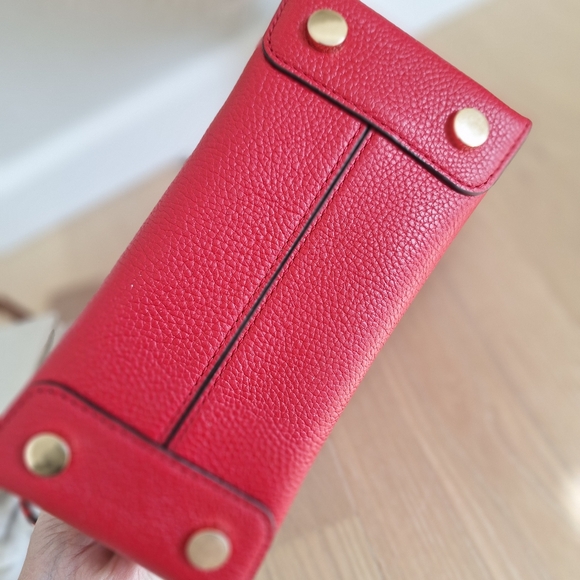 MICHAEL KORS ’MERCER’ PEBBLED LEATHER RED ACCORDIAN TOTE/CROSSBODY NWT - Picture 8 of 8